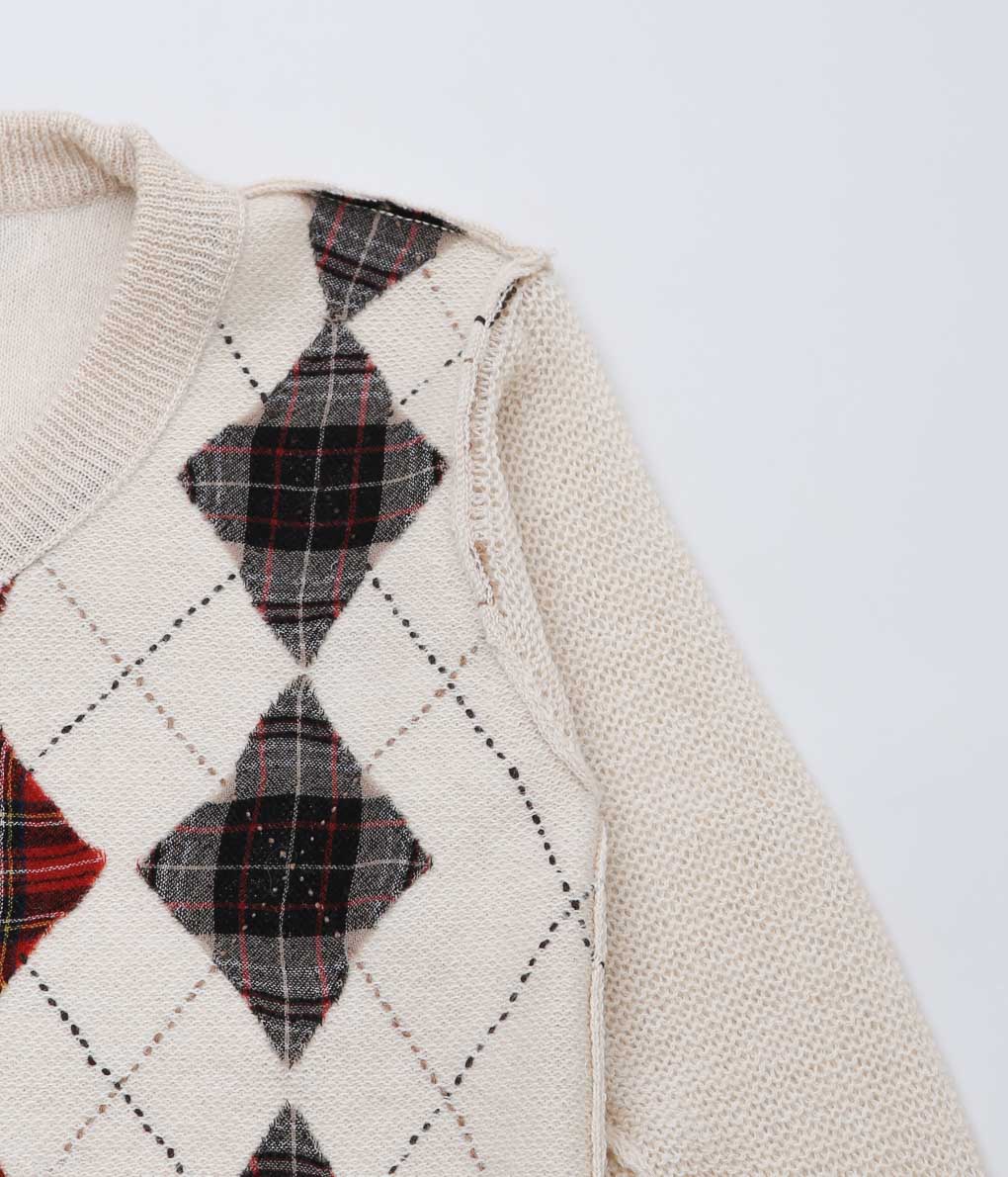 NOMAT ''ARGYLE REVERSIBLE SWEATER'' (ECRU)