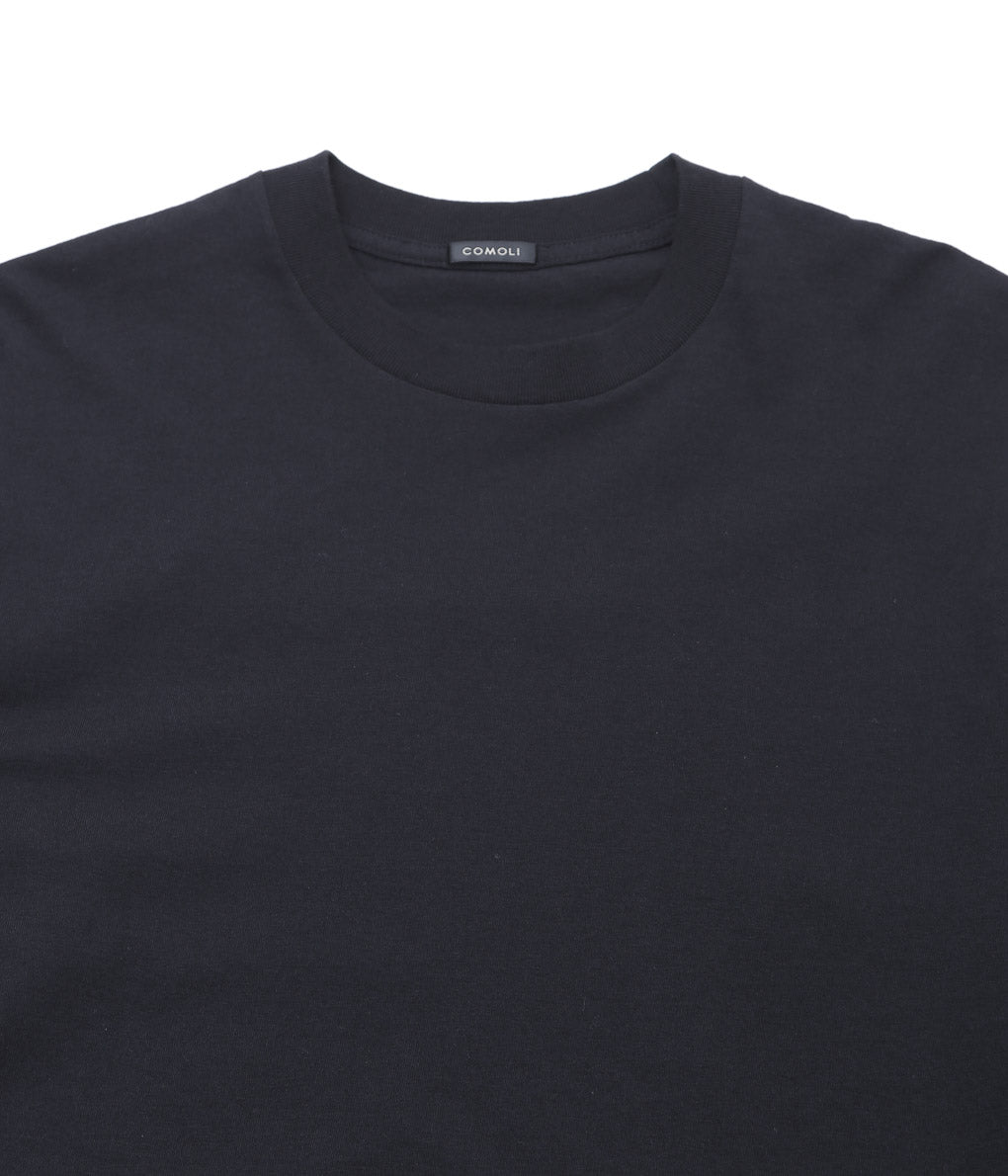 COMOLI ''Cotton jersey long sleeve T-shirt'' (BLACK)