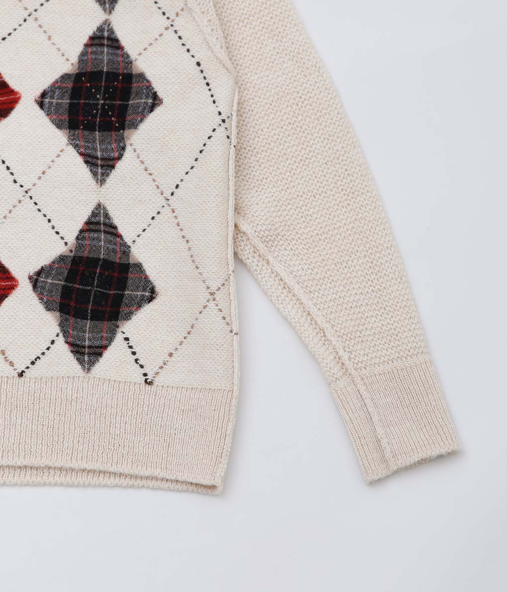 NOMAT ''ARGYLE REVERSIBLE SWEATER'' (ECRU)