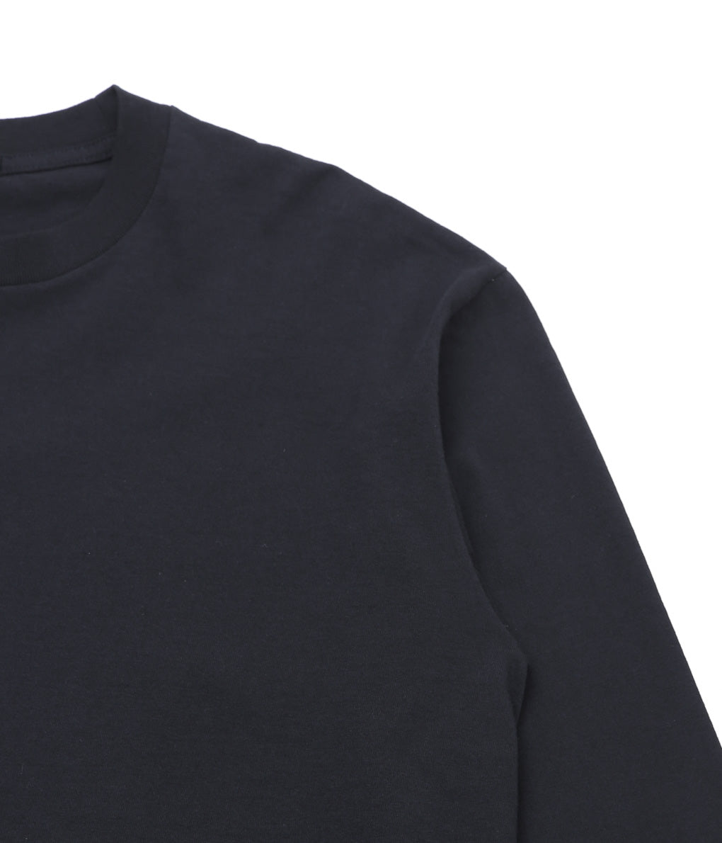 COMOLI ''Cotton jersey long sleeve T-shirt'' (BLACK)