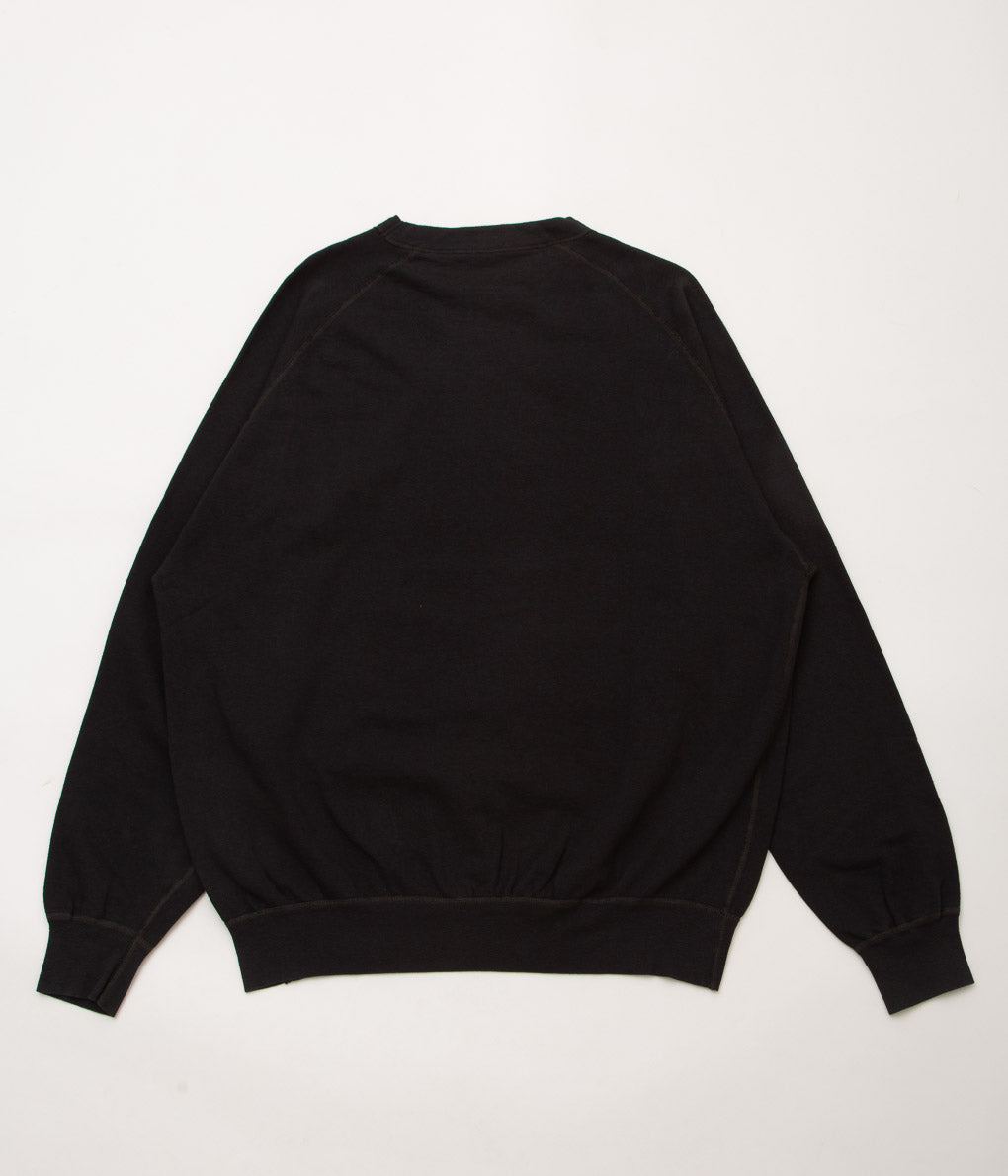 COMOLI''製品染 裏毛 クルーネック''(INK BLACK)