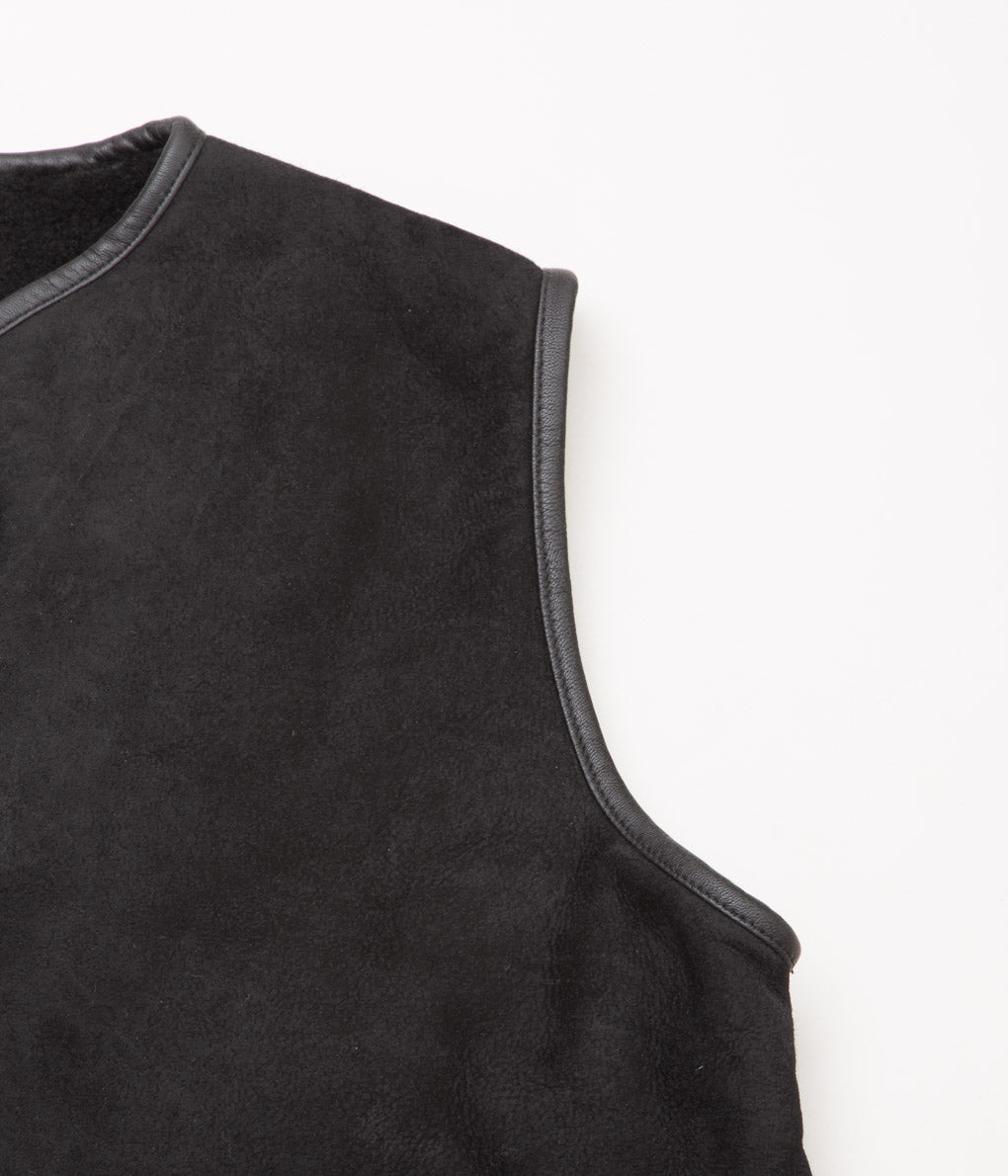 CAWLEY ''SUEDE BACK CURLY HAIR ELLA VEST'' (BLACK SUEDE)