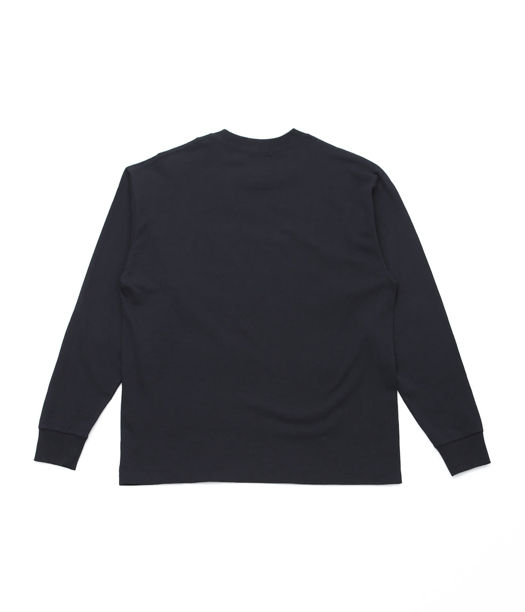 COMOLI ''Cotton jersey long sleeve T-shirt'' (BLACK)