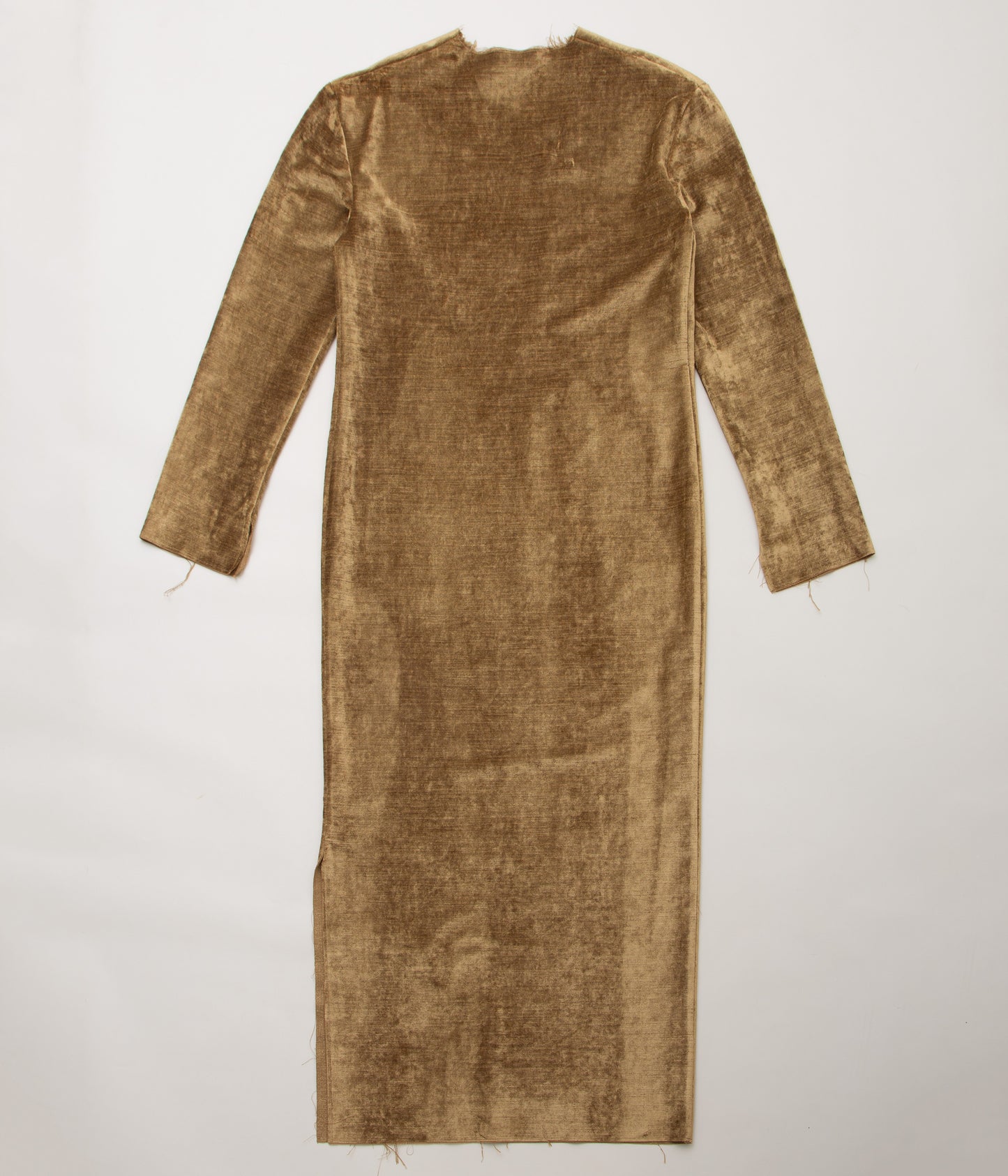 GABRIELA COLL GARMENTS ''NO.125 COTTON VELVET LONGSLEEVE DRESS'' (BROWN)