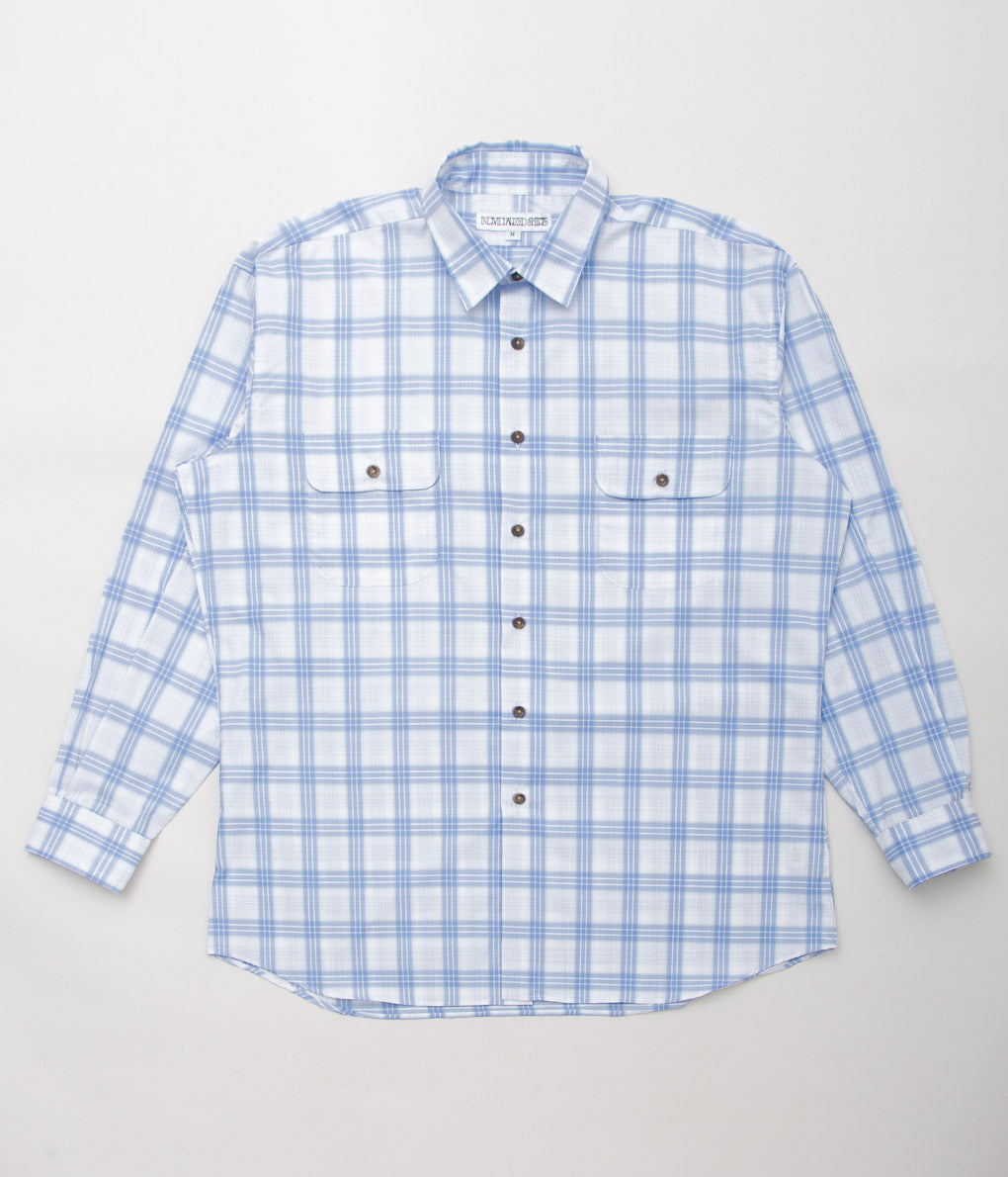 INDIVIDUALIZED SHIRTS×THE STORE BY MAIDENS "SLOB WORKERS SHIRTS"(BLUE CHECK)