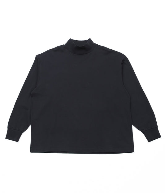 COMOLI ''Cotton jersey mock neck pullover'' (BLACK)