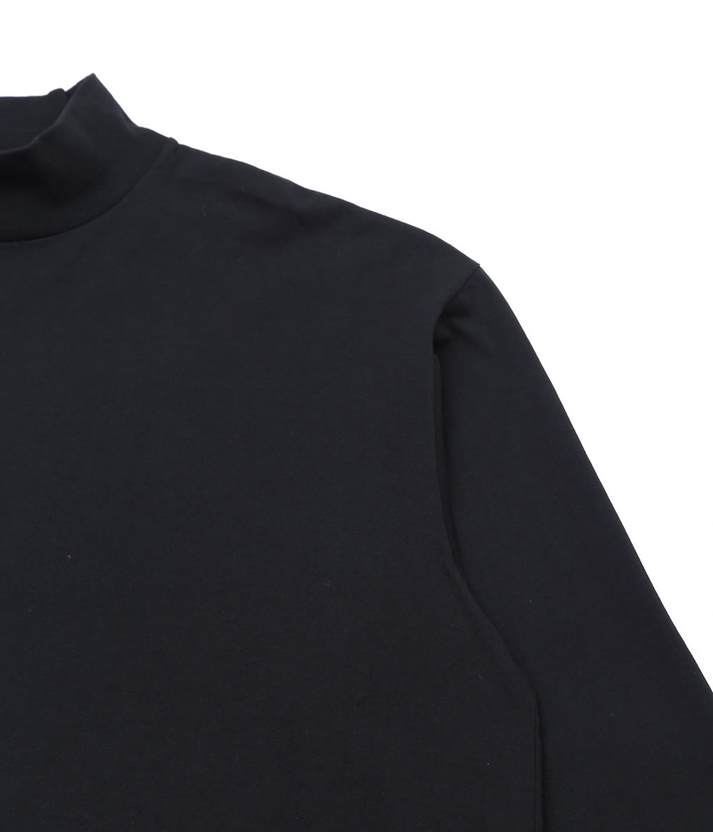 COMOLI ''Cotton jersey mock neck pullover'' (BLACK)