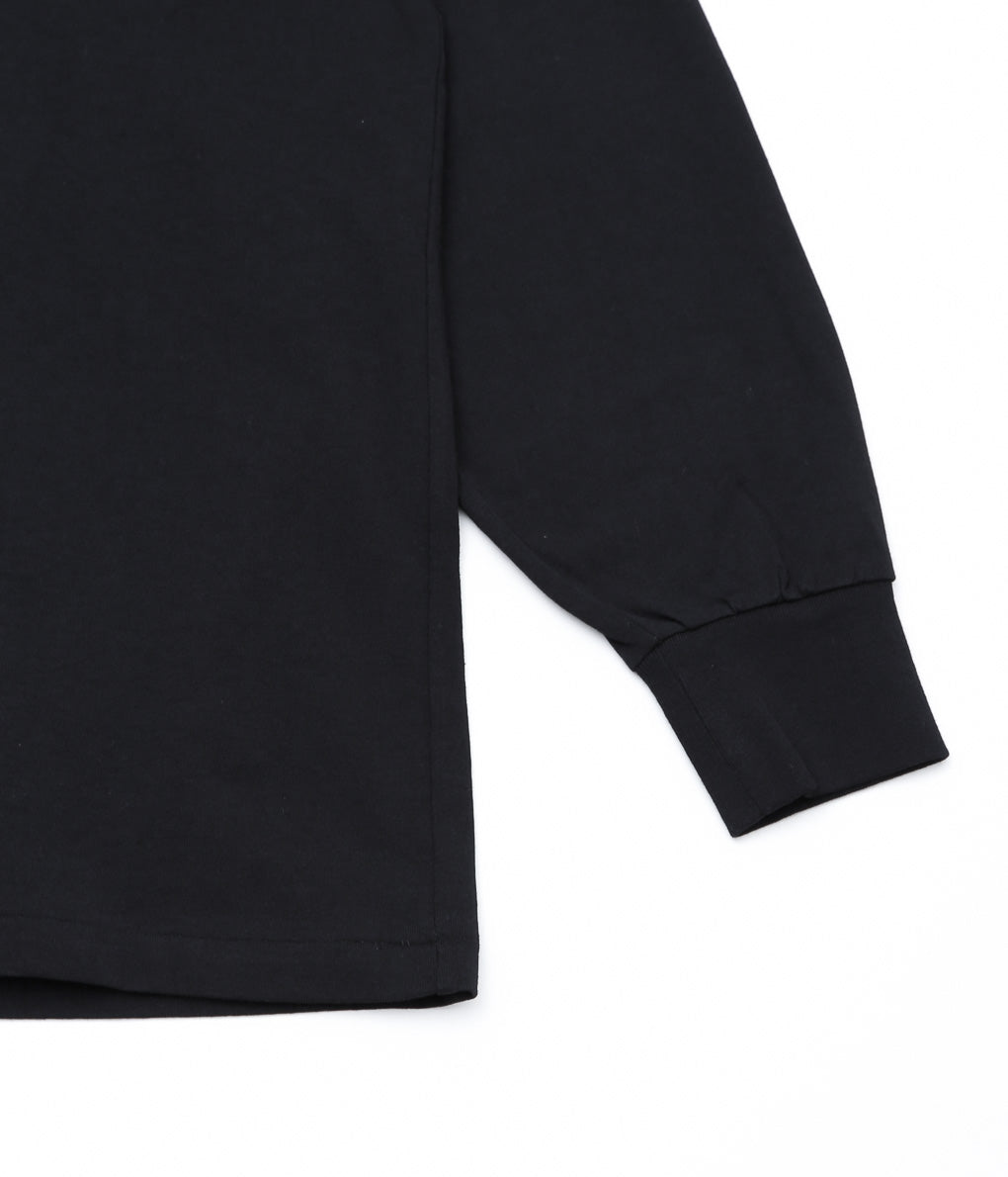 COMOLI ''Cotton jersey mock neck pullover'' (BLACK)