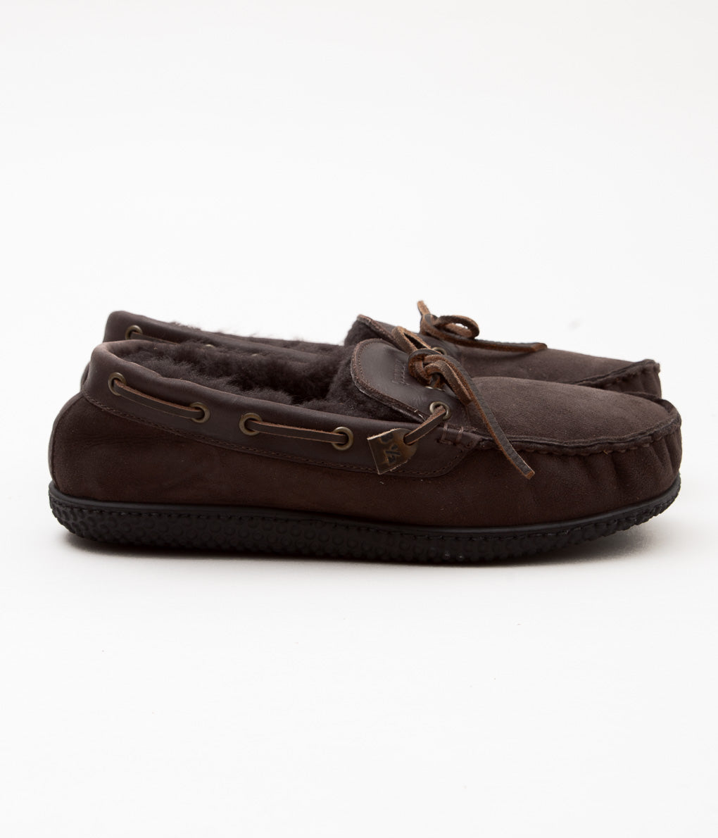 QUODDY TRAIL MOCCASIN ''HEARTH ESQ'' (CHOCOLATE BROWN)