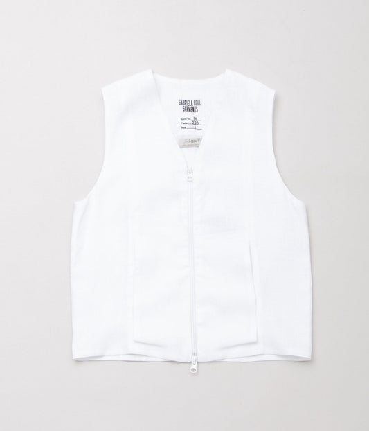 GABRIELA COLL GARMENTS "NO.270 DOUBLE SOLBIATI FINE LINEN VEST"(WHITE)