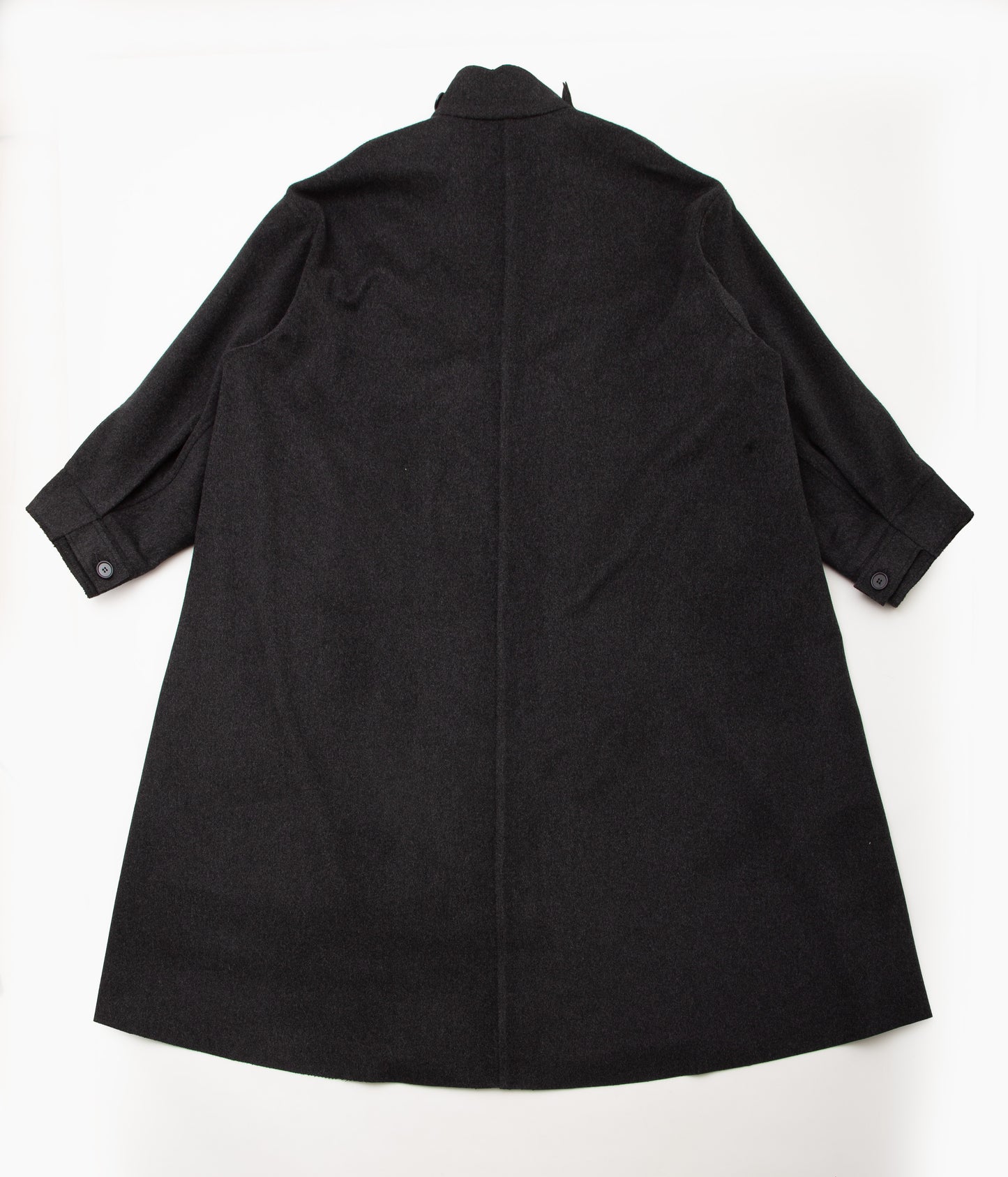 GABRIELA COLL GARMENTS ''NO.65 LORO PIANA HEAVY WOOL OVERSIZED COAT'' (BLACK MELANGE)