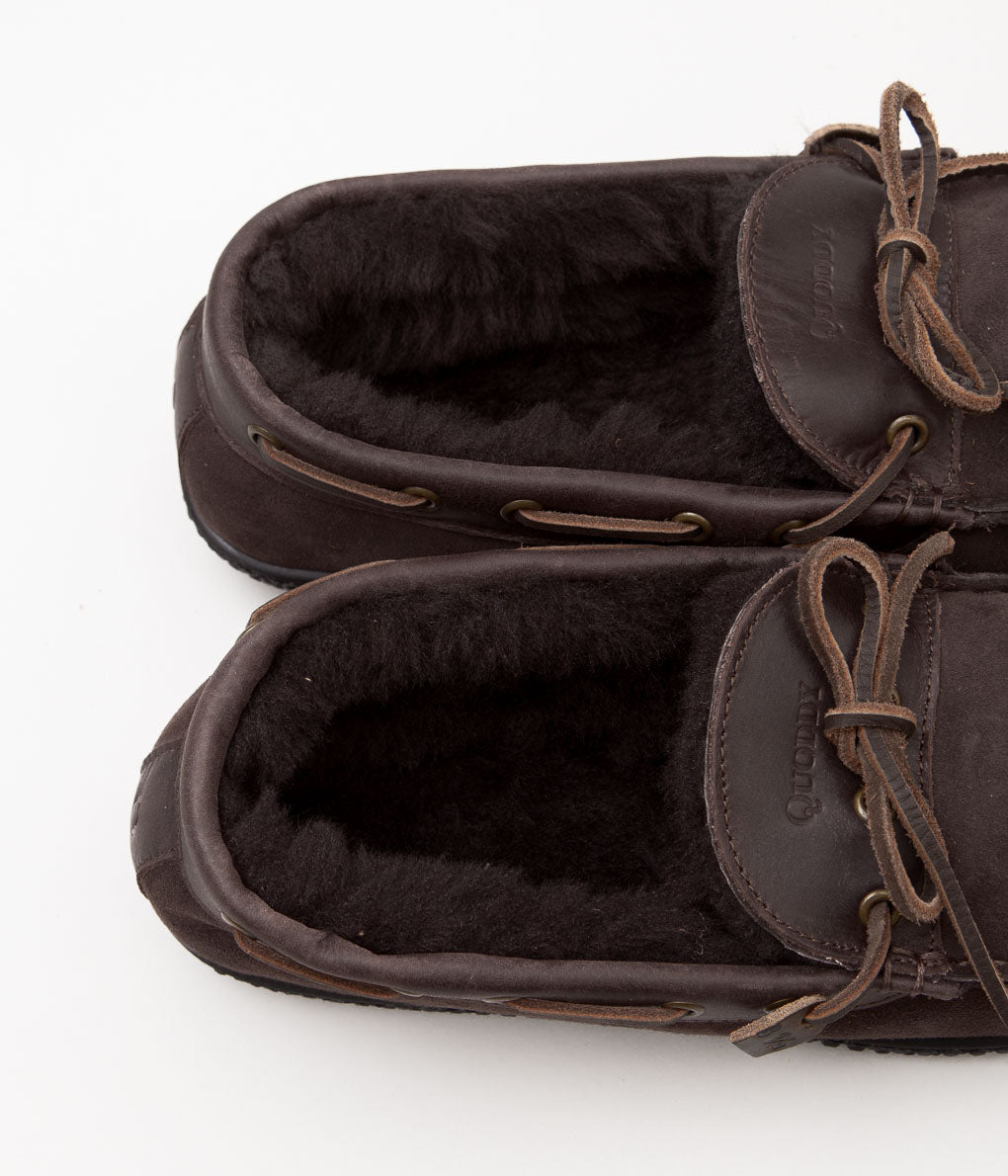 QUODDY TRAIL MOCCASIN ''HEARTH ESQ'' (CHOCOLATE BROWN)