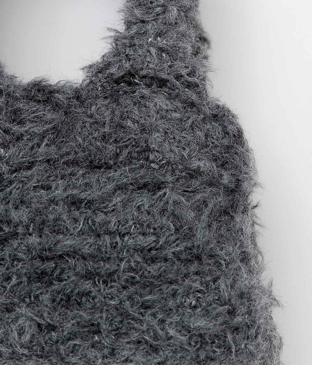 KOTA GUSHIKEN ''HAND CROCHET DENIM-ISH HAND BAG'' (GRAY)