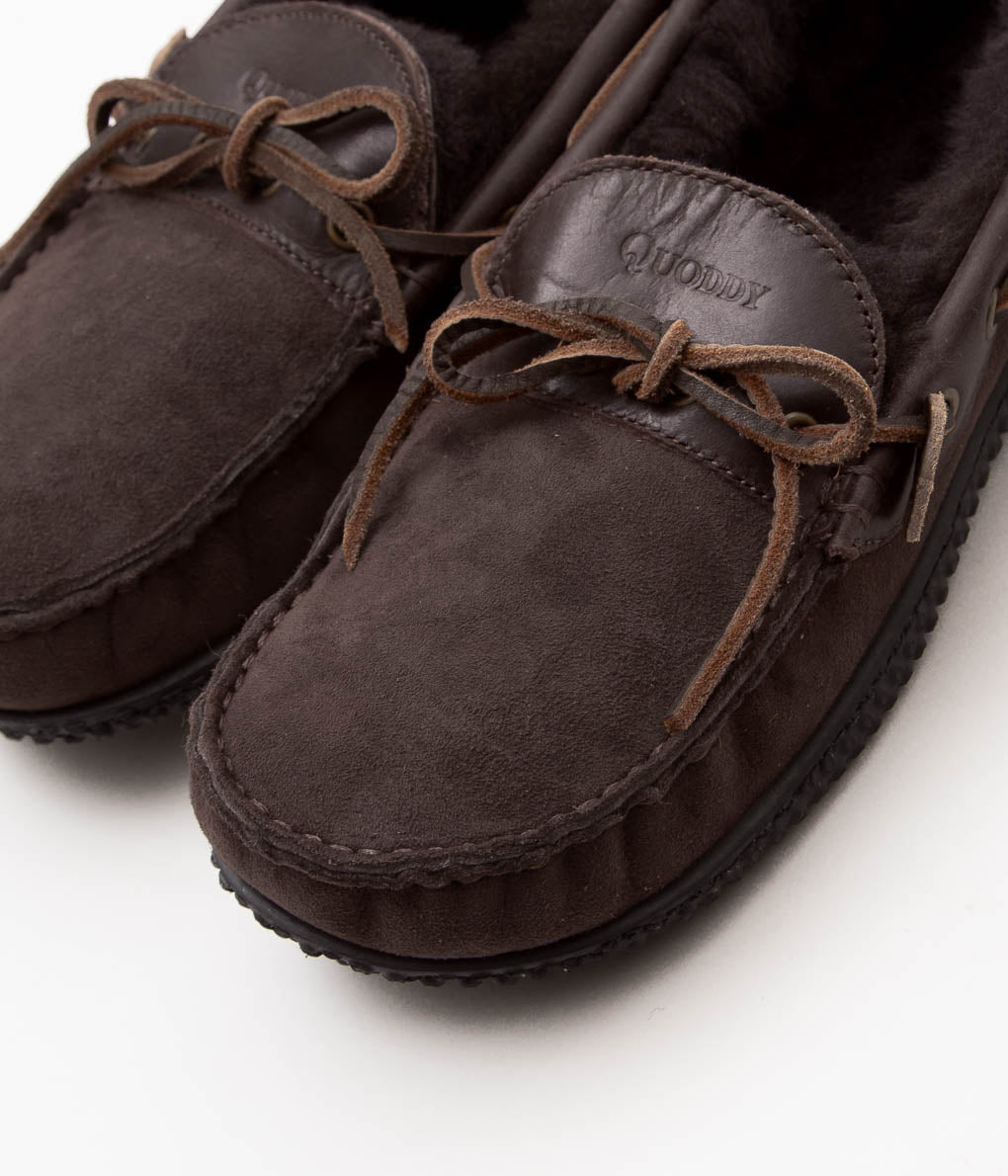 QUODDY TRAIL MOCCASIN ''HEARTH ESQ'' (CHOCOLATE BROWN)