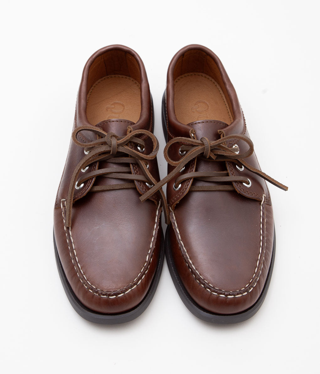 QUODDY TRAIL MOCCASIN ''BLUCHER'' (BROWN LEATHER)