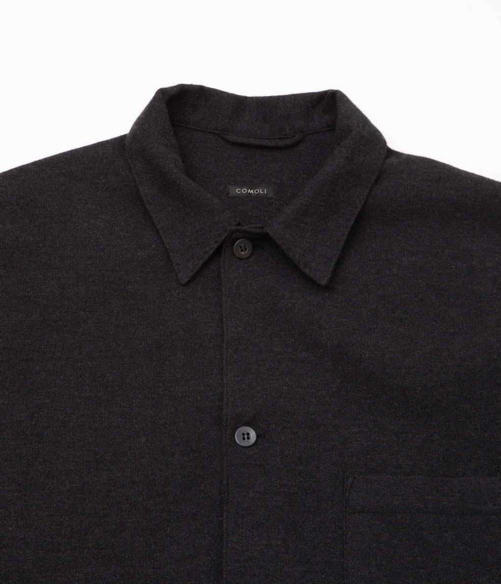 COMOLI ''Cashmere Washi Shirt Jacket'' (CHARCOAL)