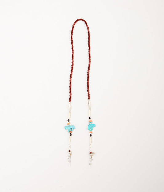 OTA "FETISH GLASS CORD/ANTIQUE BEADS"(BROWN RED)