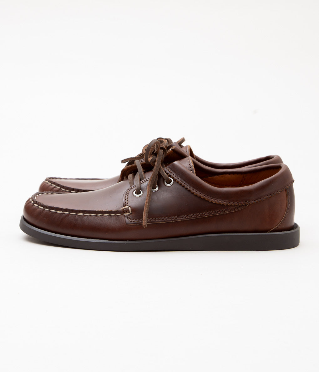 QUODDY TRAIL MOCCASIN ''BLUCHER'' (BROWN LEATHER)