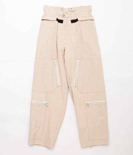 PHOTOCOPIEU "HIGH-WAISTED FLIGHT PANTS"(BEIGEⅹBROWN STRIPE)