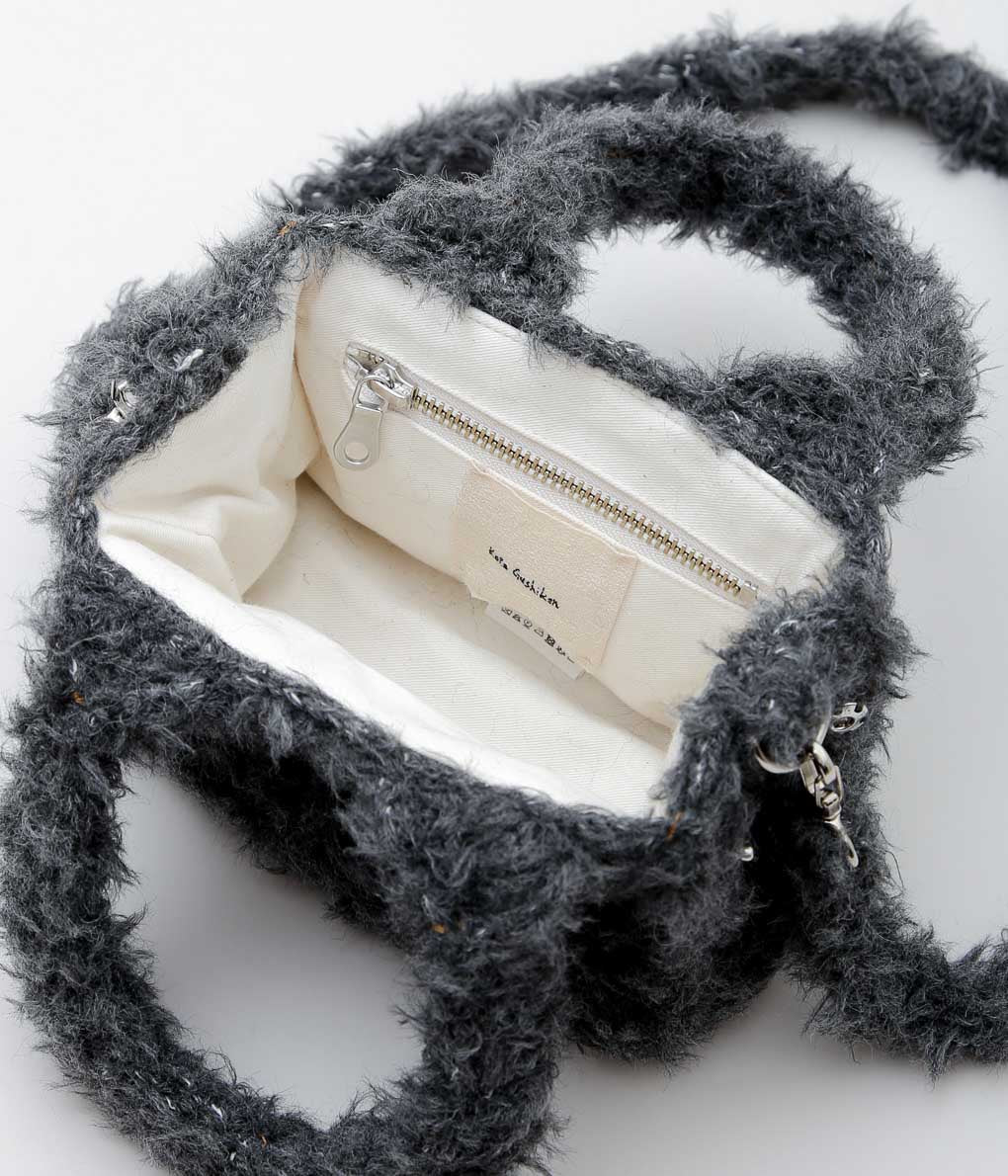 KOTA GUSHIKEN ''HAND CROCHET DENIM-ISH HAND BAG'' (GRAY)