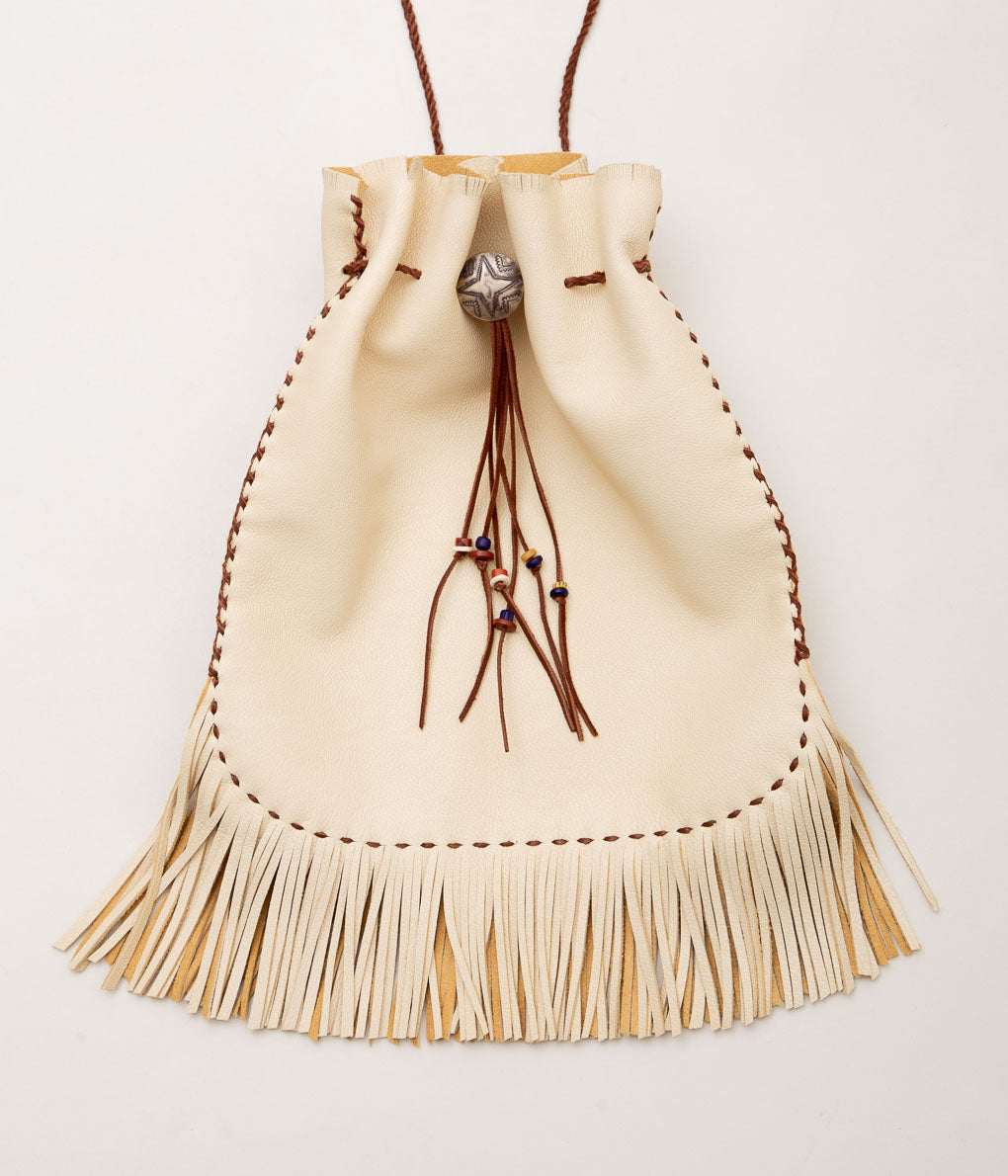 PAM DIETRICH''DRAWSTRING BAG''(CREAM GRAIN / TABACCO LACE) – THE