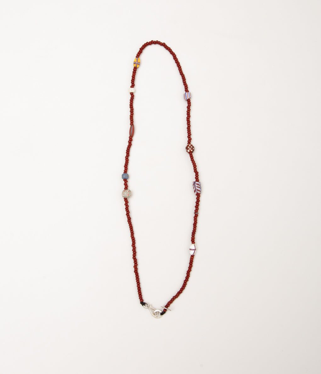 OTA "ANTIQUE BEADS NECKLACE/AFRICAN BEADS"(BROWN RED)