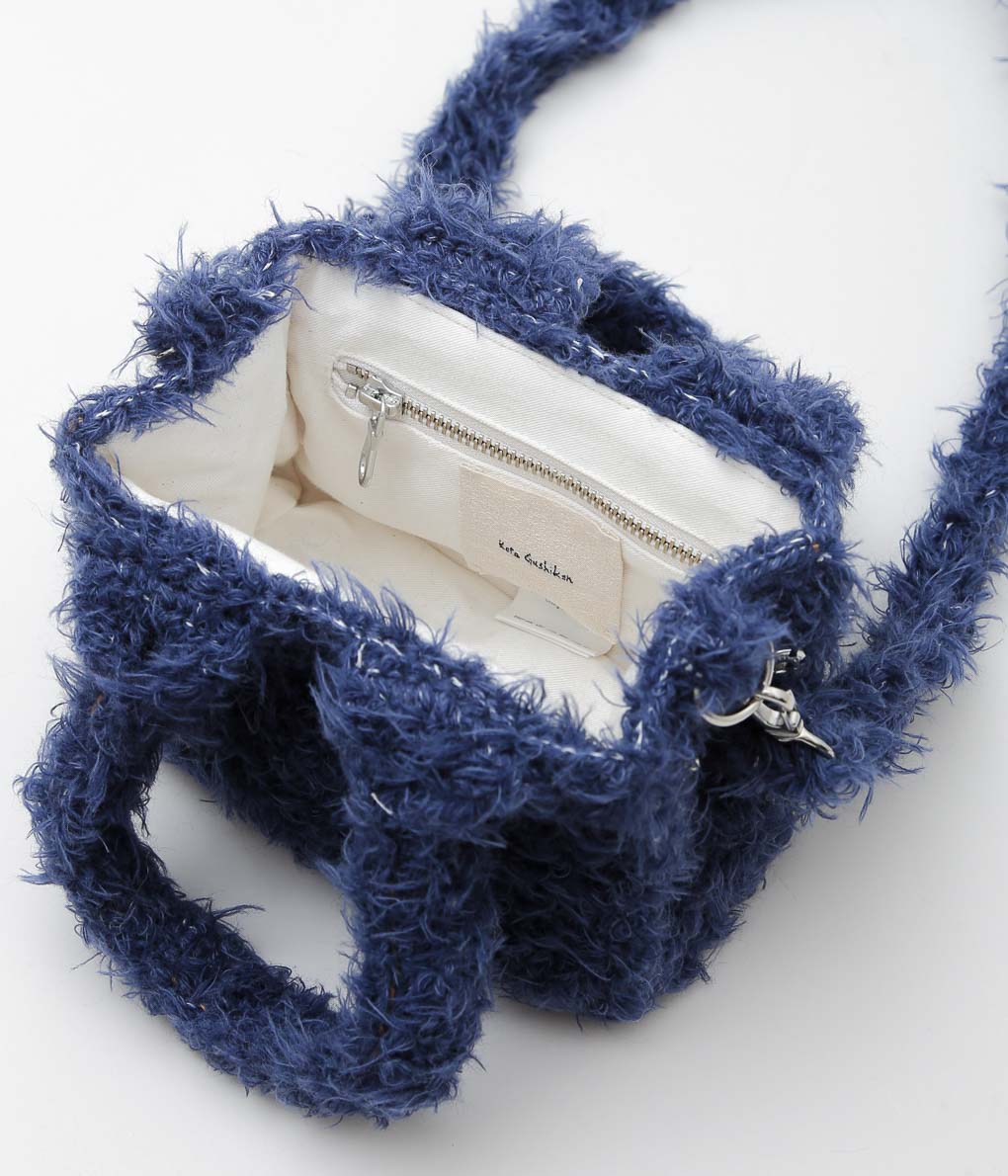 KOTA GUSHIKEN ''HAND CROCHET DENIM-ISH HAND BAG'' (INDIGO BLUE)