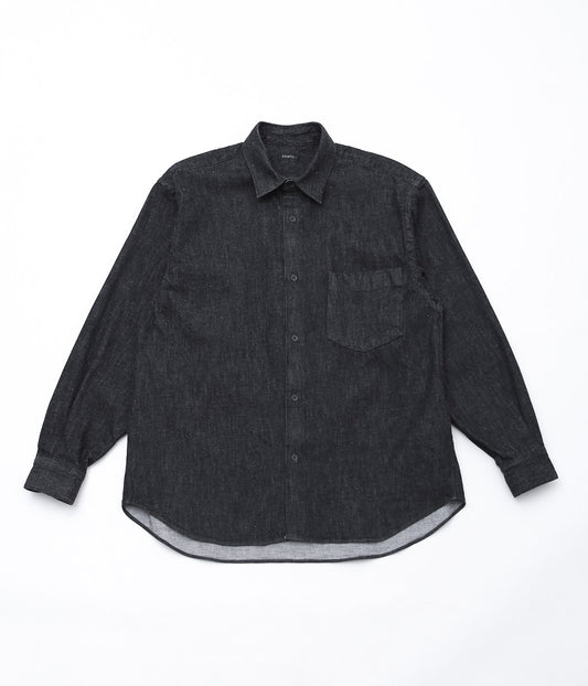 COMOLI ''Denim Komori Shirt'' (BLACK/ECRU)