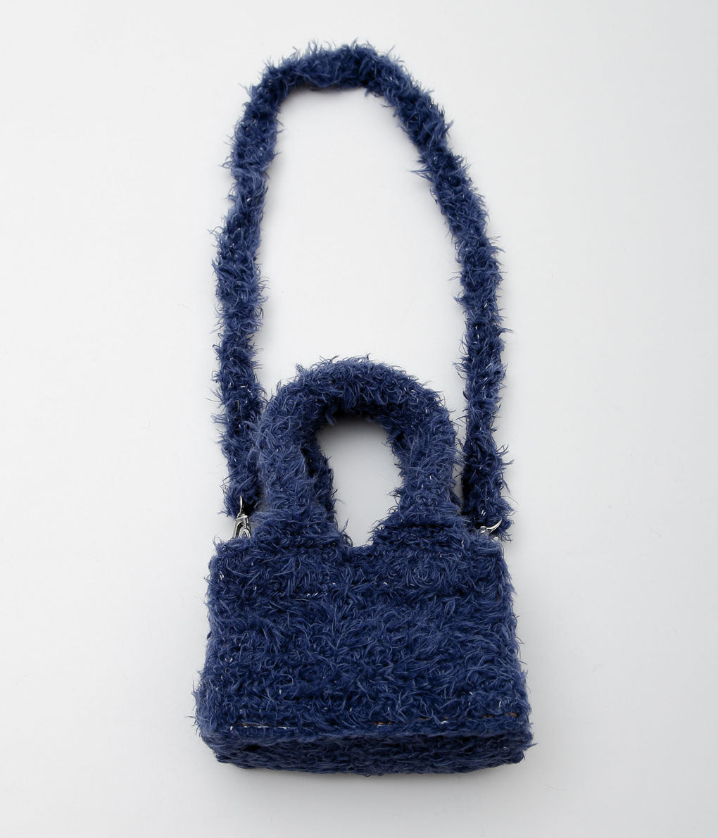 KOTA GUSHIKEN ''HAND CROCHET DENIM-ISH HAND BAG'' (INDIGO BLUE)