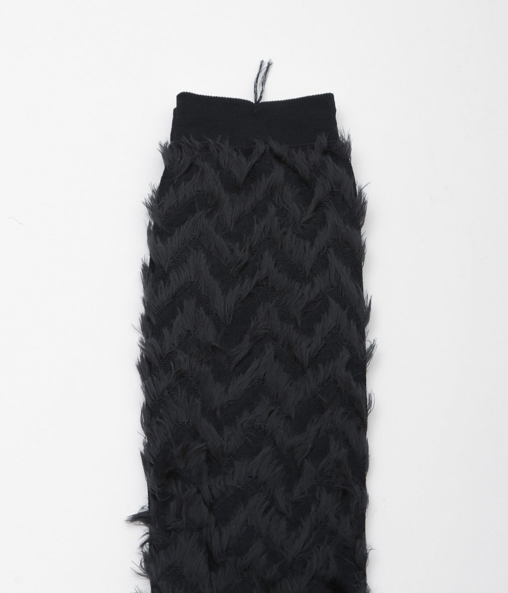 KOTA GUSHIKEN ''FLUFFY HERRINGBONE SOCKS'' (BLACK)