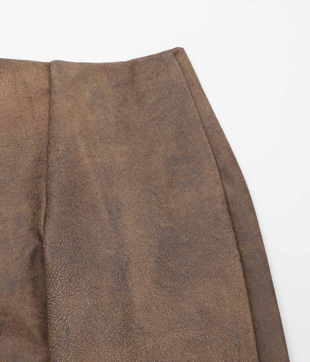 GABRIELA COLL GARMENTS ''NO.249 LEATHER FULL TROUSERS'' (BROWN LEATHER)