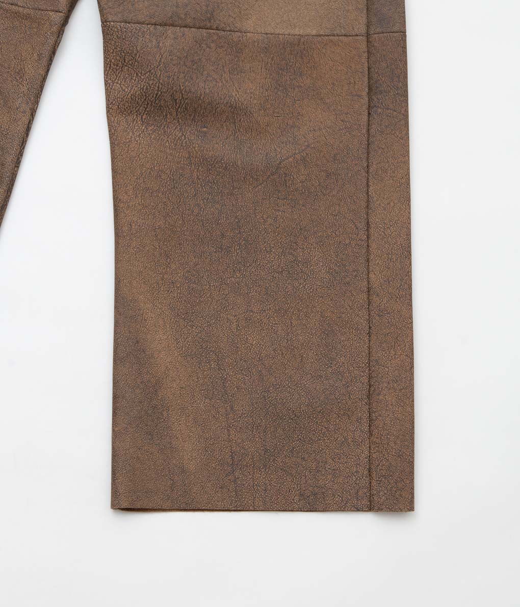 GABRIELA COLL GARMENTS ''NO.249 LEATHER FULL TROUSERS'' (BROWN LEATHER)