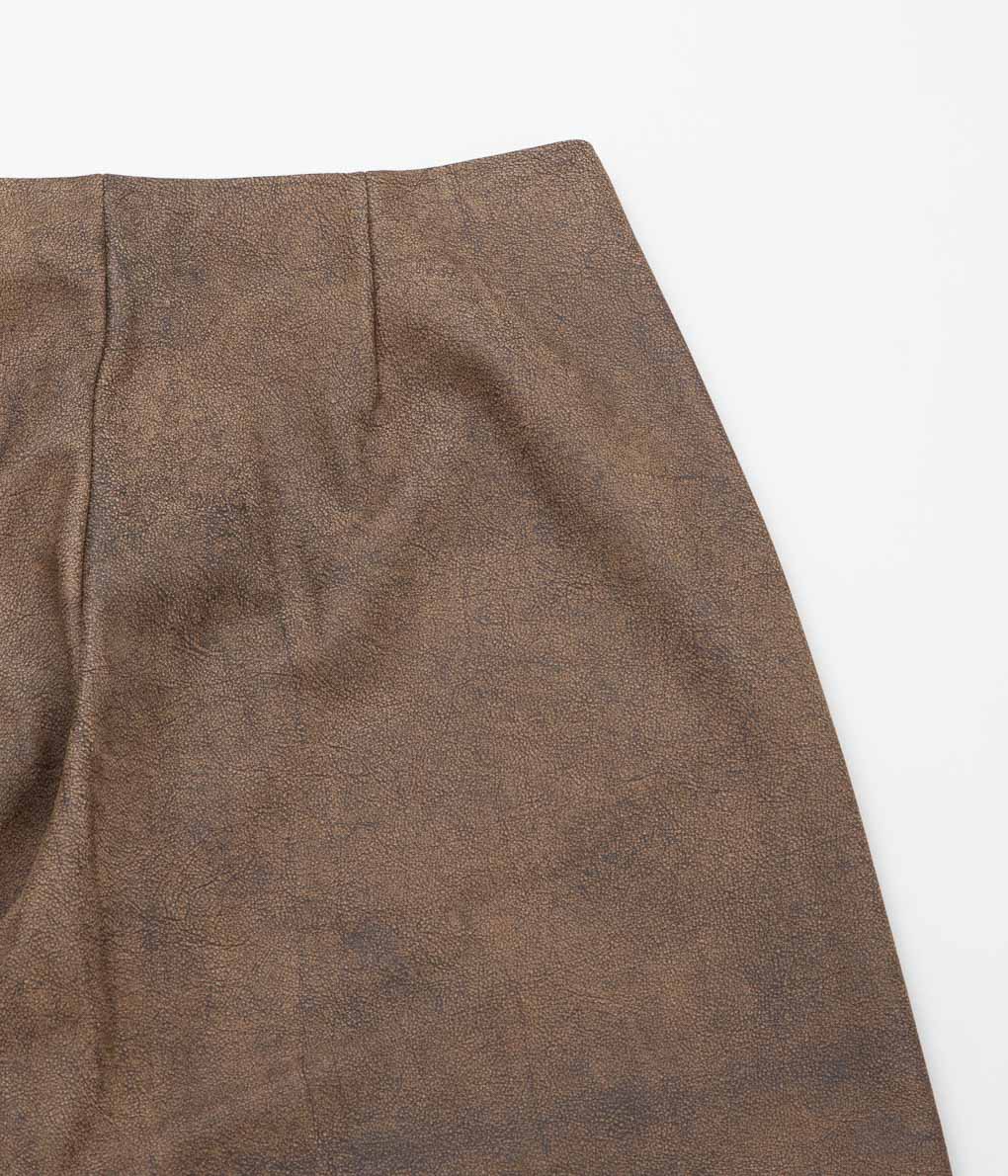 GABRIELA COLL GARMENTS ''NO.249 LEATHER FULL TROUSERS'' (BROWN LEATHER)