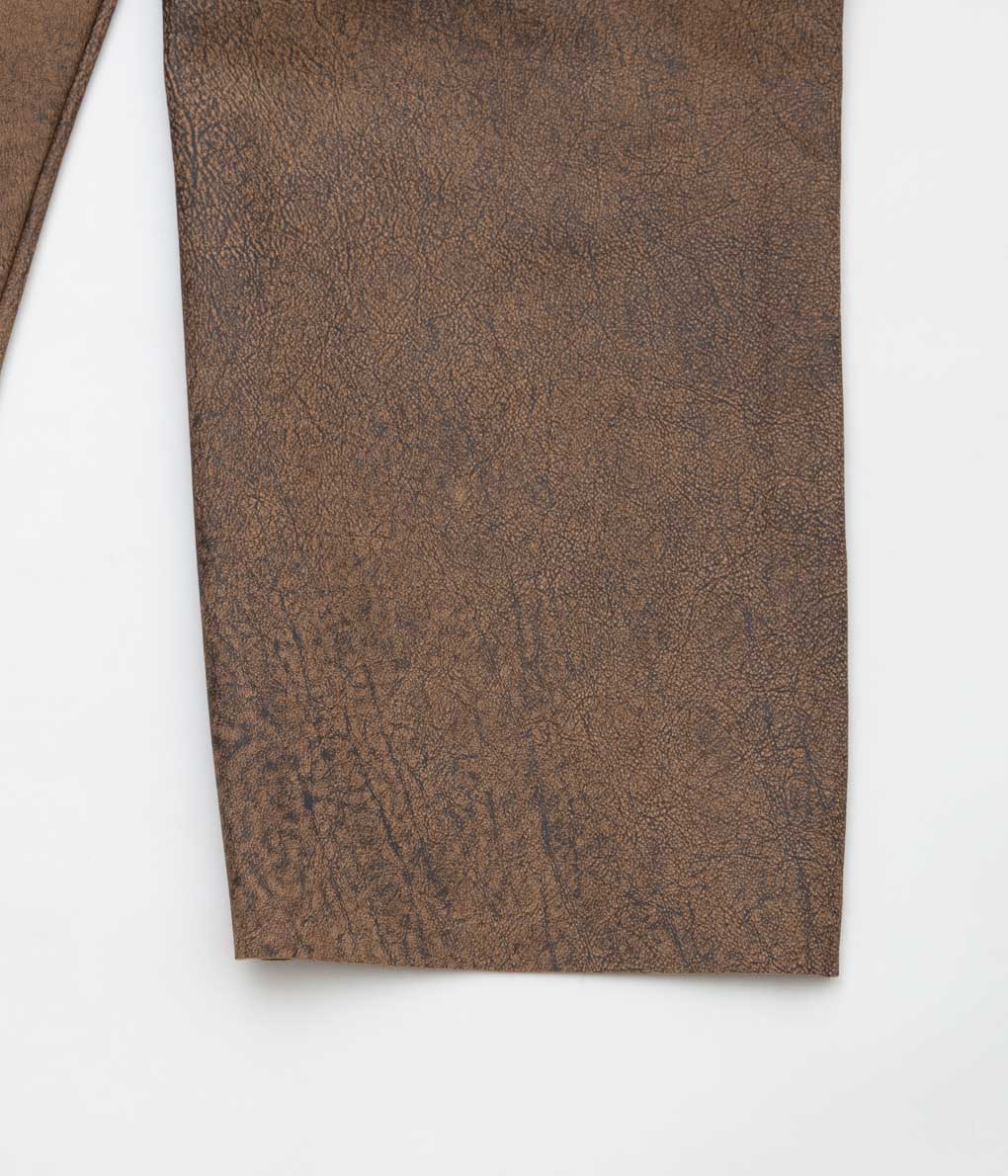 GABRIELA COLL GARMENTS ''NO.249 LEATHER FULL TROUSERS'' (BROWN LEATHER)