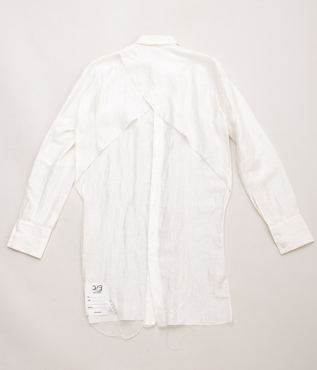 OLUBIYI THOMAS "BUGGY BACKLESS SHIRT IN WHITE COTTON SHEEN VISCOSE" (OFF WHITE)