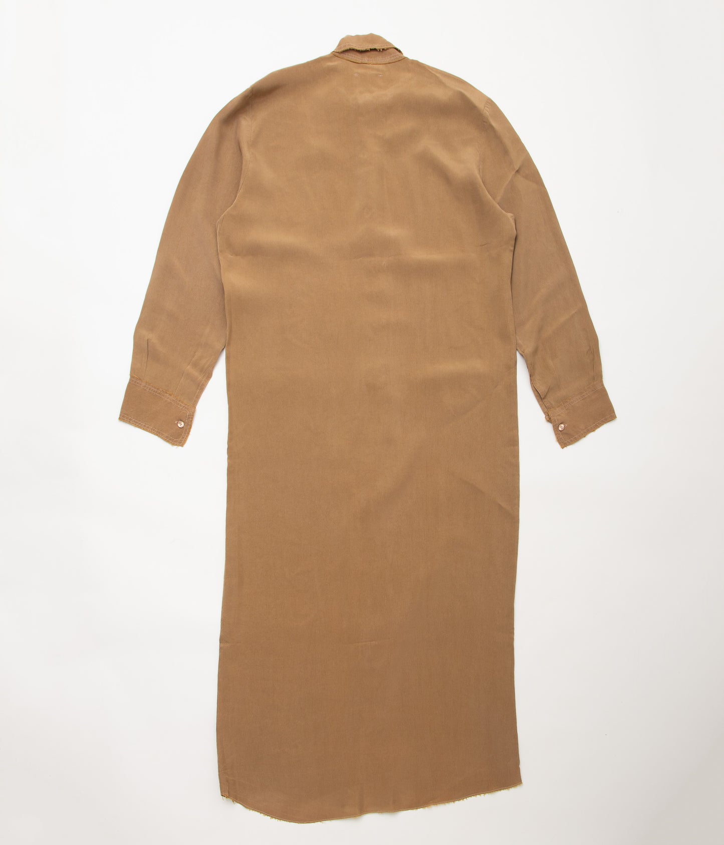 GABRIELA COLL GARMENTS ''NO.291 CUPRO LONGSLEEVE SHIRT DRESS'' (BROWN)