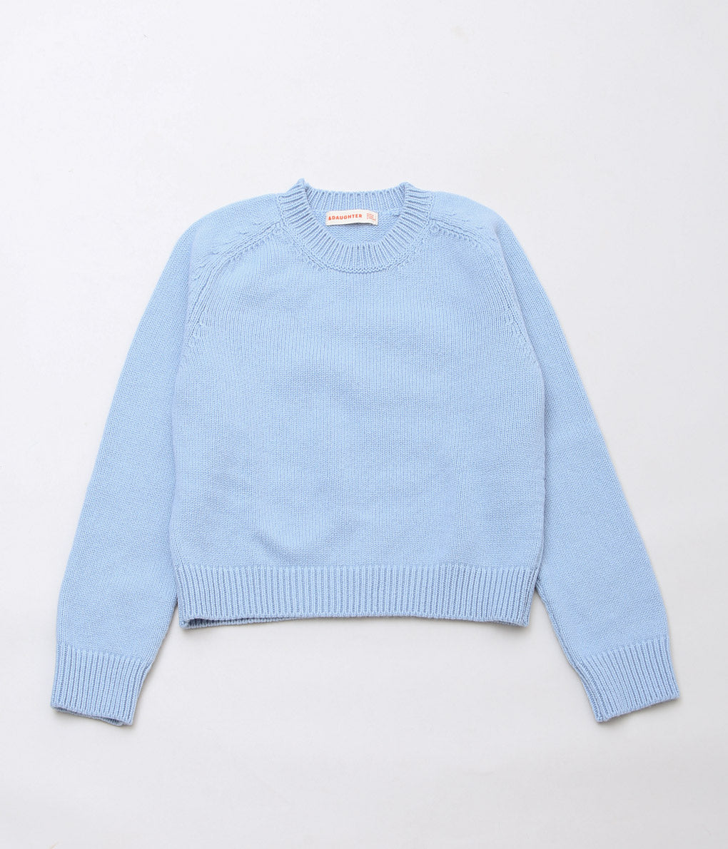 &DAUGHTER ''PLAIN SADDLE SLEEVE CREWNECK'' (PALE BLUE)