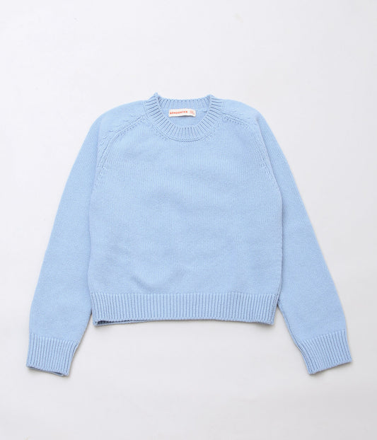 &DAUGHTER ''PLAIN SADDLE SLEEVE CREWNECK'' (PALE BLUE)