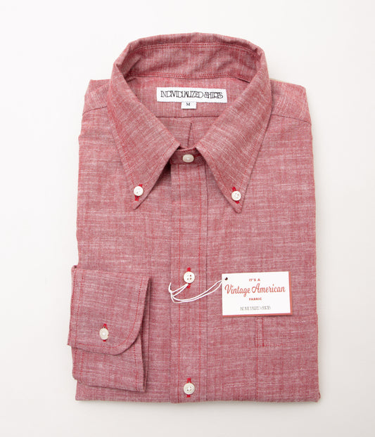 INDIVIDUALIZED SHIRTS "VINTAGE AMERICAN CLOTH 6 BUTTON FRONT SHIRT"(DEEP RED)
