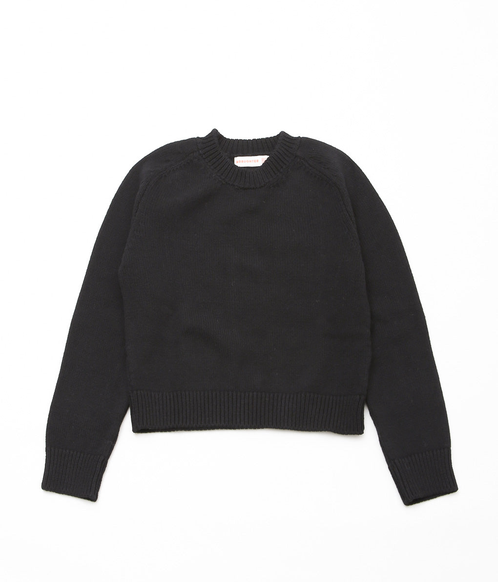 &DAUGHTER ''PLAIN SADDLE SLEEVE CREWNECK'' (BLACK)