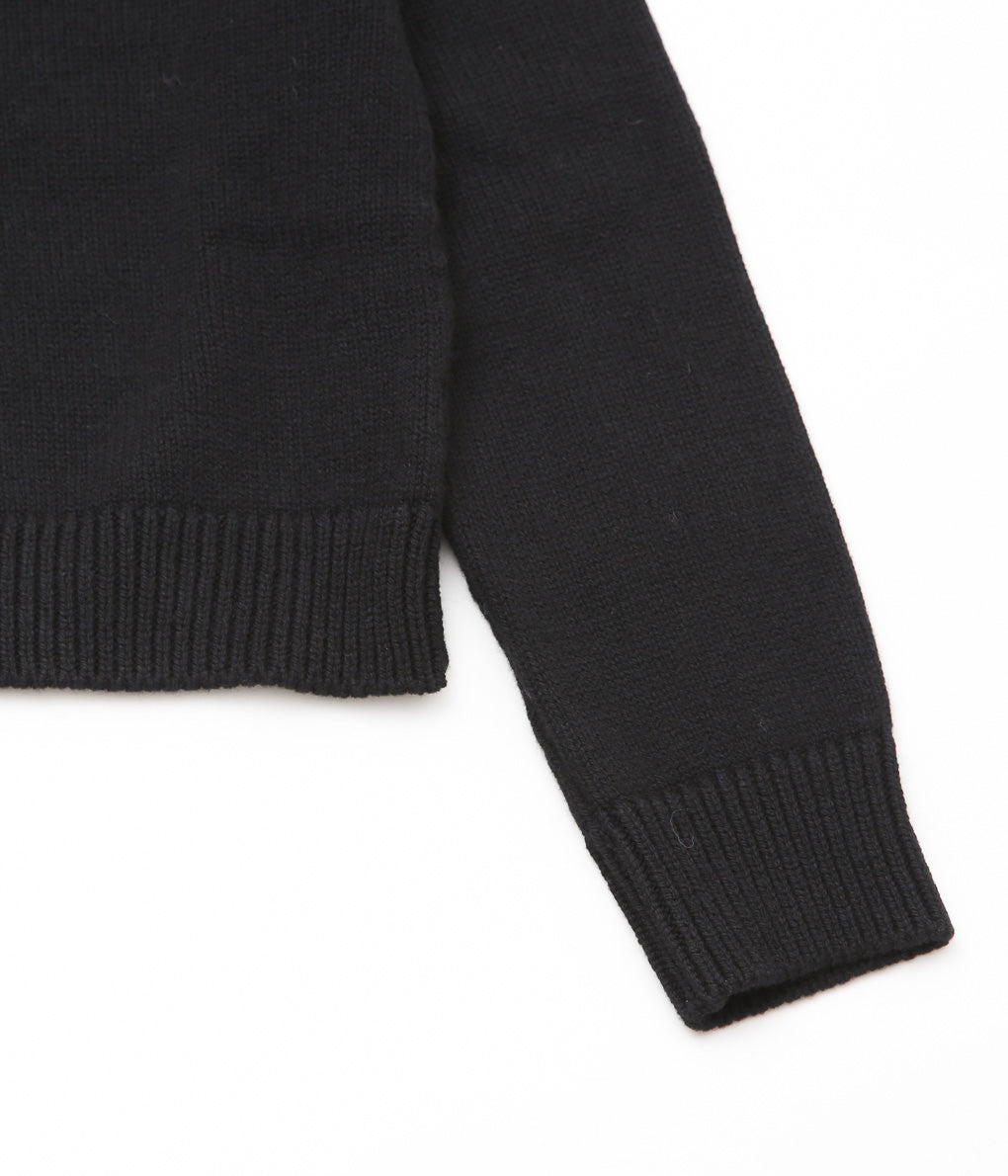 &DAUGHTER ''PLAIN SADDLE SLEEVE CREWNECK'' (BLACK)