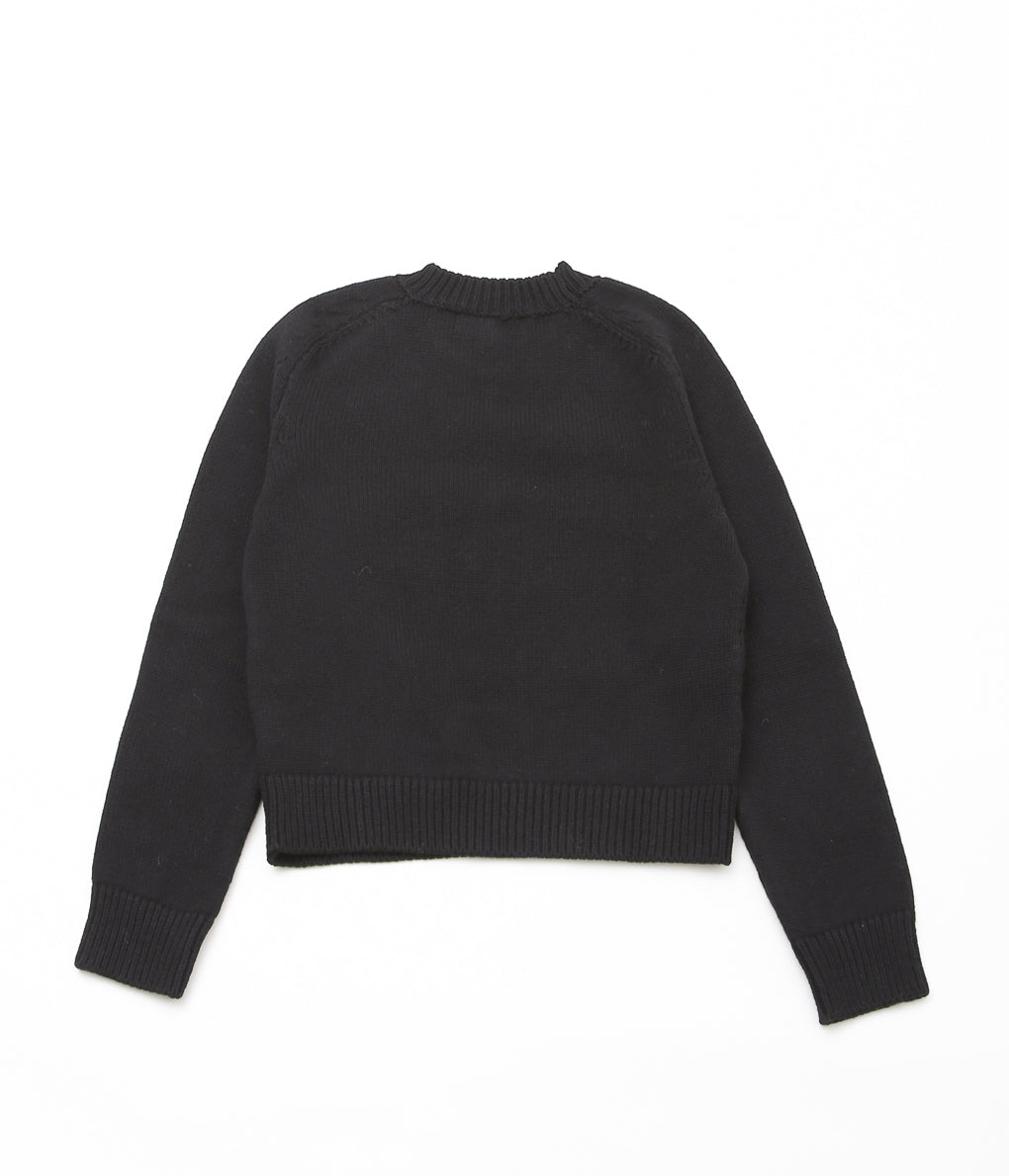 &DAUGHTER ''PLAIN SADDLE SLEEVE CREWNECK'' (BLACK)