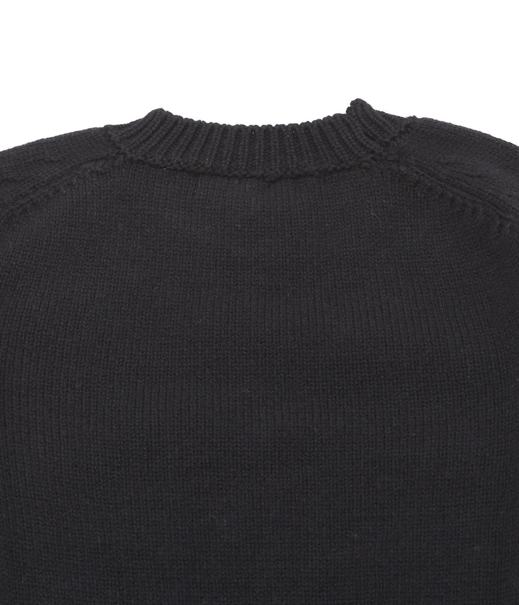 &DAUGHTER ''PLAIN SADDLE SLEEVE CREWNECK'' (BLACK)