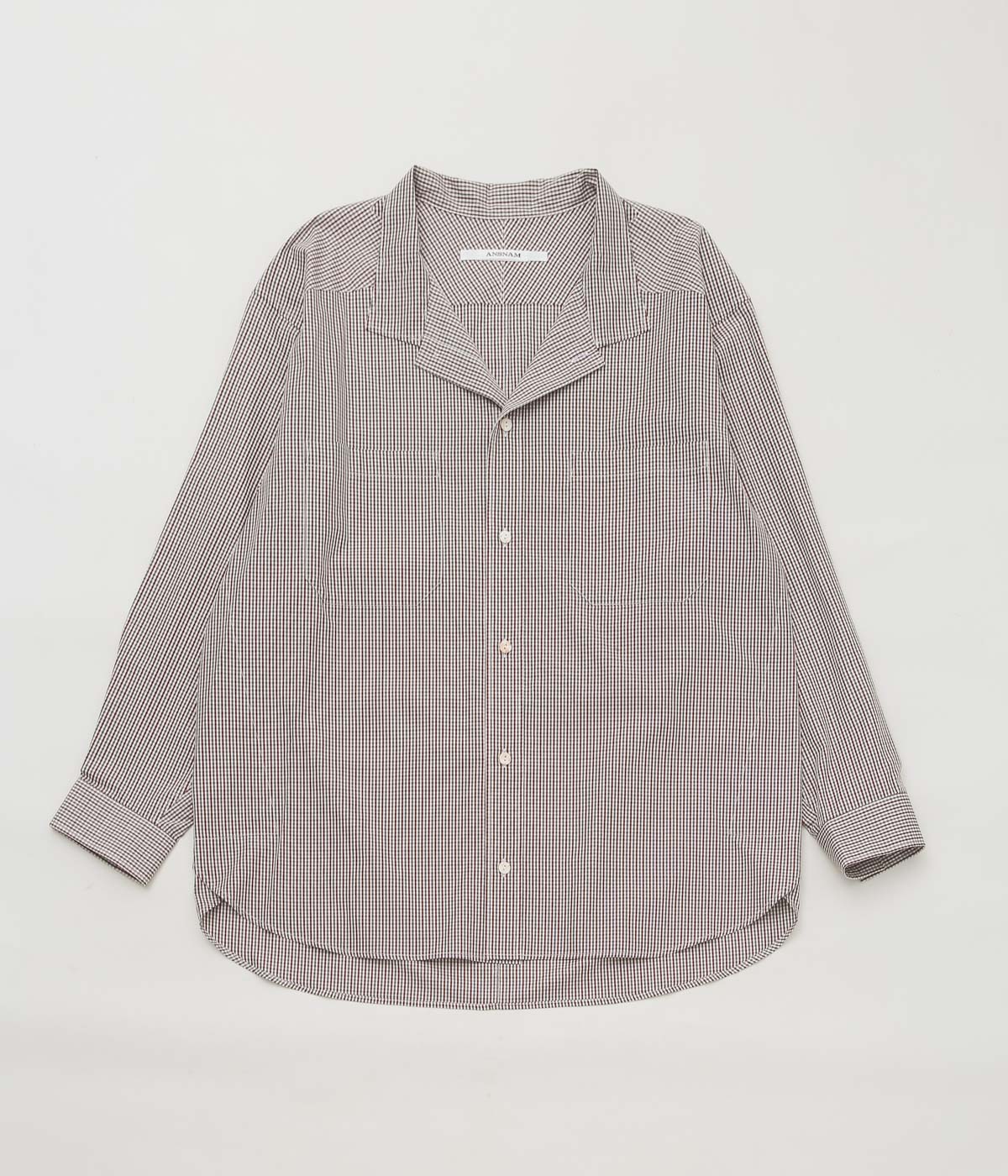 ANSNAM "EX SHIRT｜DEADSTOCK" (BURGUNDY×GREEN CHECK)