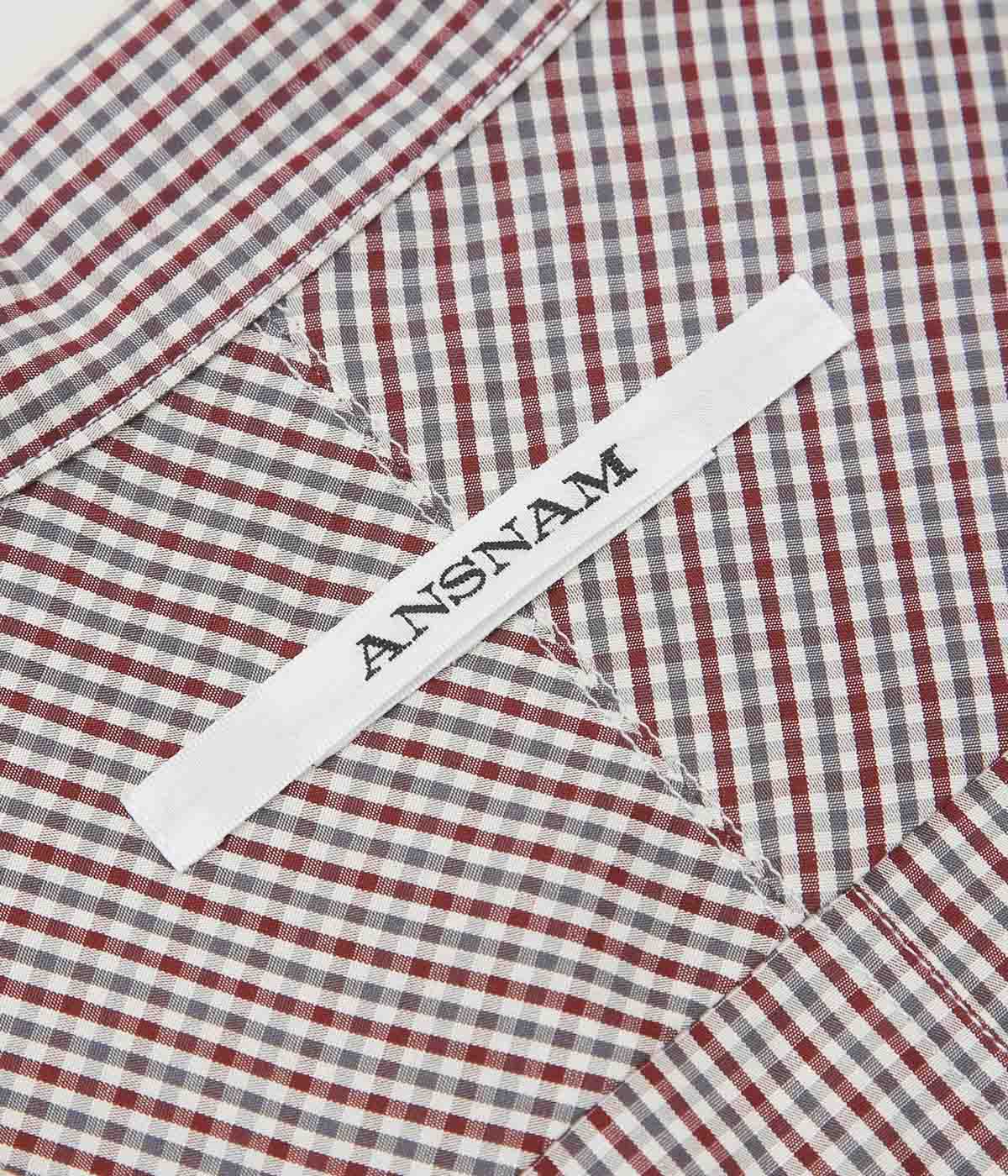 ANSNAM "EX SHIRT｜DEADSTOCK" (BURGUNDY×GREEN CHECK)
