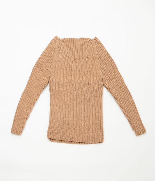 GABRIELA COLL GARMENTS ''NO.66 HAND KNITTED NOMADIC WOOL JUMPER'' (CAMEL)