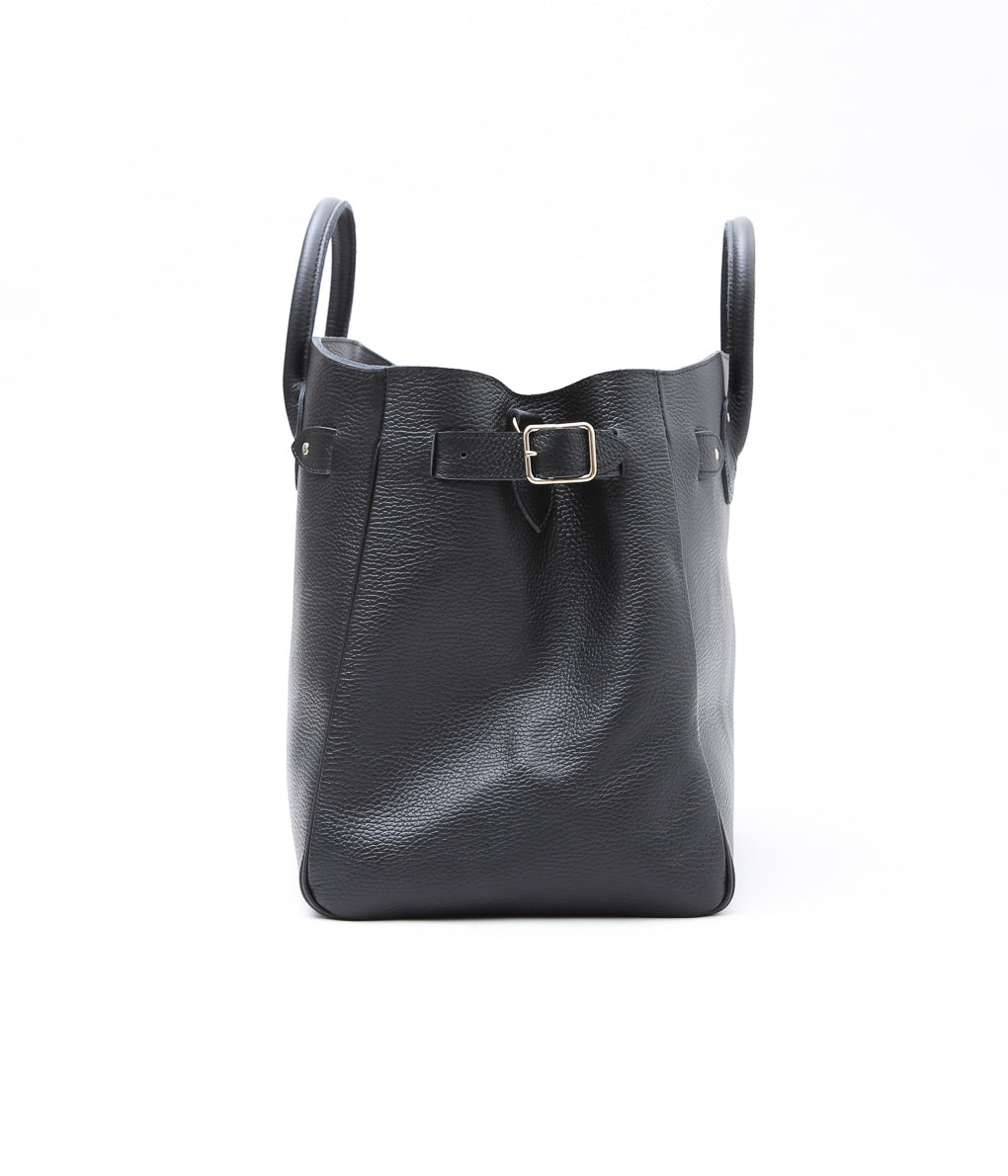 YOUNG&OLSEN THE DRYGOODS STORE ''EMBOSSED LEATHER BELTED TOTE M'' (BLACK)