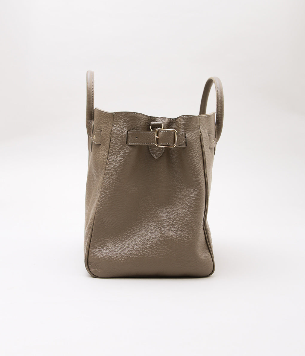 YOUNG&OLSEN THE DRYGOODS STORE ''EMBOSSED LEATHER BELTED TOTE M'' (ETOUPE)