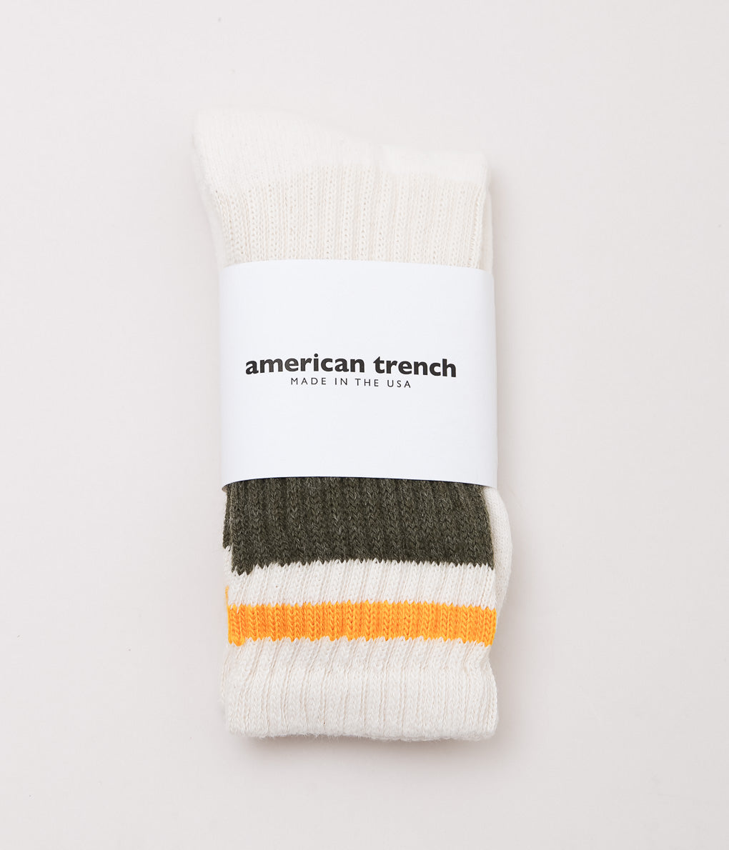 AMERICAN TRENCH ''RETRO STRIPE'' (OLIVE/GOLD)