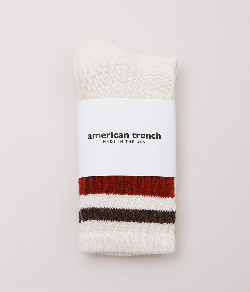 AMERICAN TRENCH ''RETRO STRIPE ''(RUST/BROWN HEATHER)